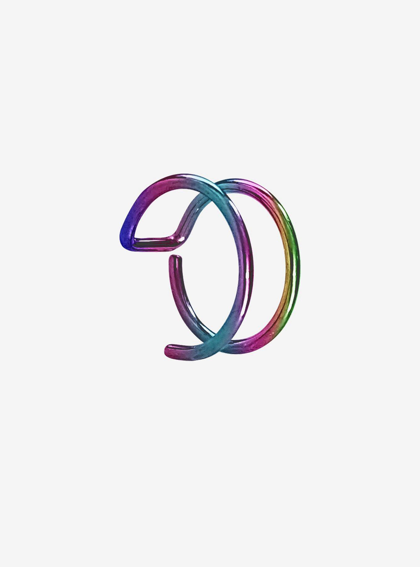 Steel Anodized Rainbow Nose Hoop, , hi-res