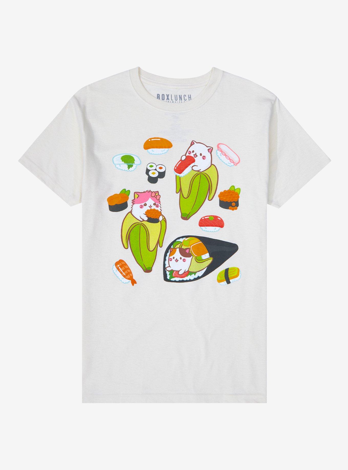 Bananya Sushi Icons Women's T- Shirt - BoxLunch Exclusive, OFF WHITE, hi-res