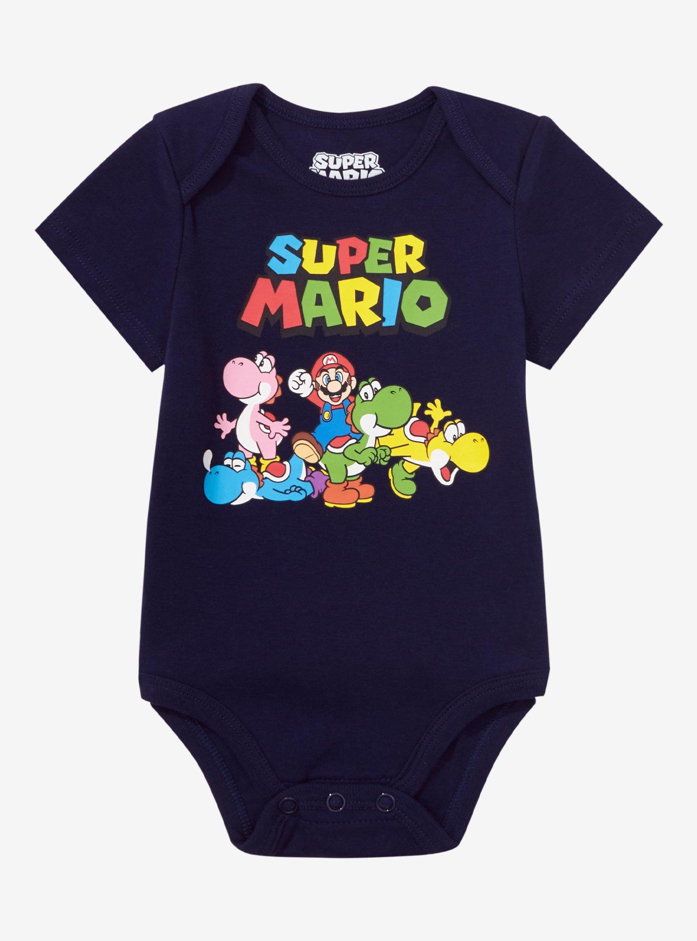 Nintendo Super Mario Bros. Mario and Yoshis Infant One-Piece, NAVY, hi-res