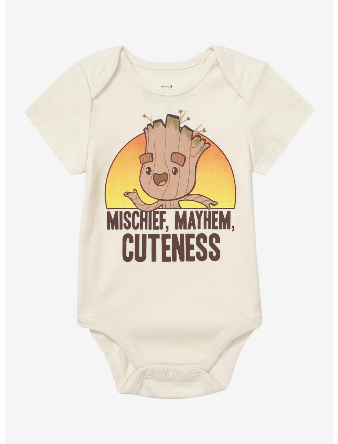 Marvel Guardians of the Galaxy Groot Portrait Infant One-Piece, GREY, hi-res
