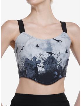 Thorn & Fable Graveyard Lace-Up Girls Crop Corset, , hi-res