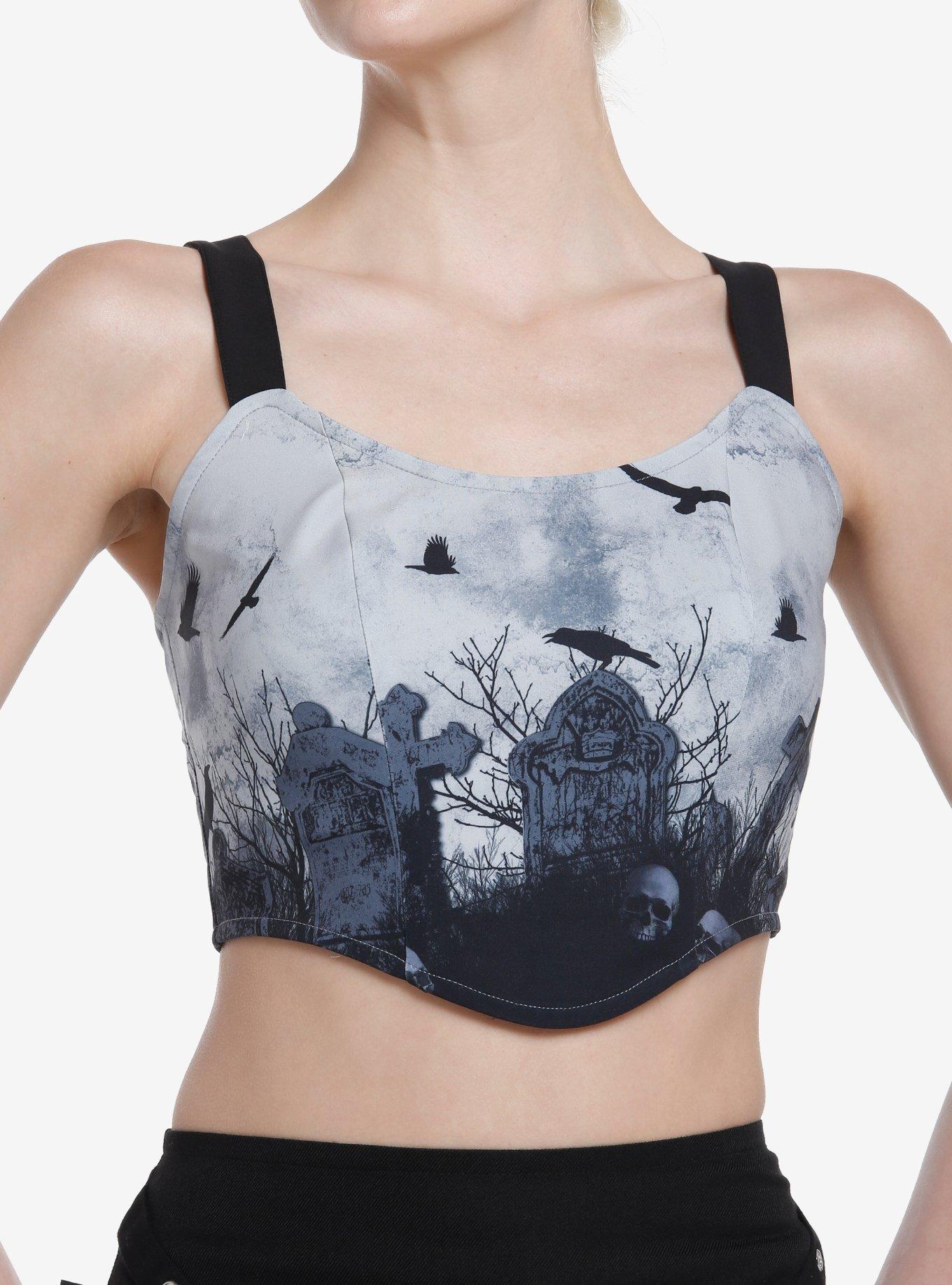 Thorn & Fable Graveyard Lace-Up Girls Crop Corset