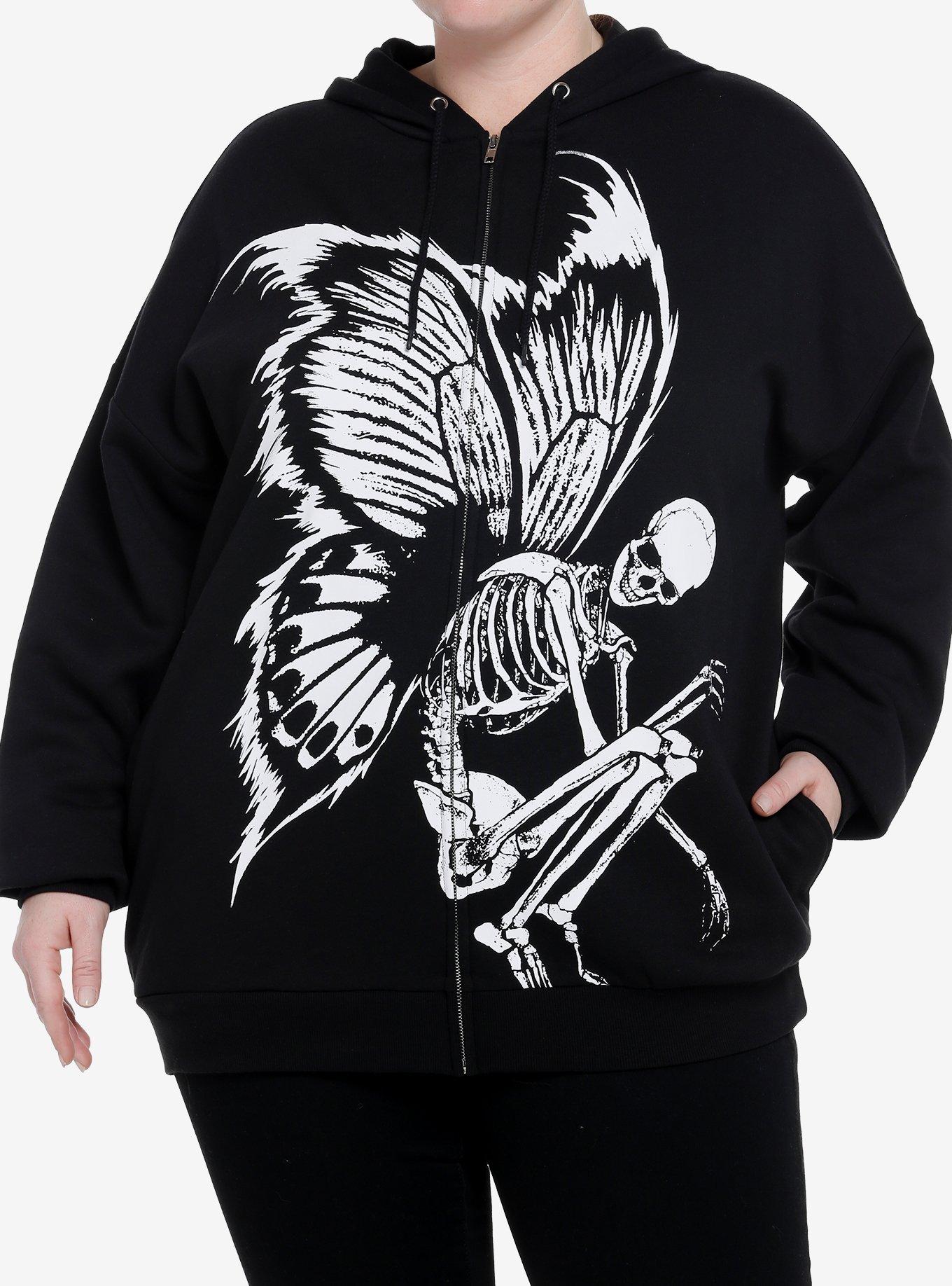 Thorn & Fable Skeleton Fairy Girls Oversized Hoodie Plus Size | Hot Topic