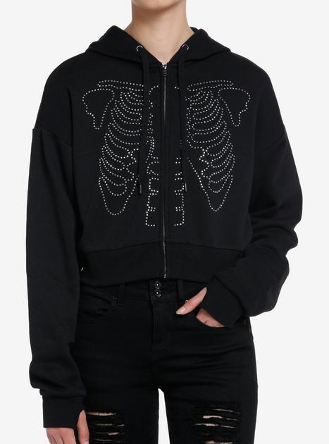 【RosenKreuz】studded damage cropped zipup Crop Zip Hoodie Vintage - Muscle Mommy Red | Oner Active