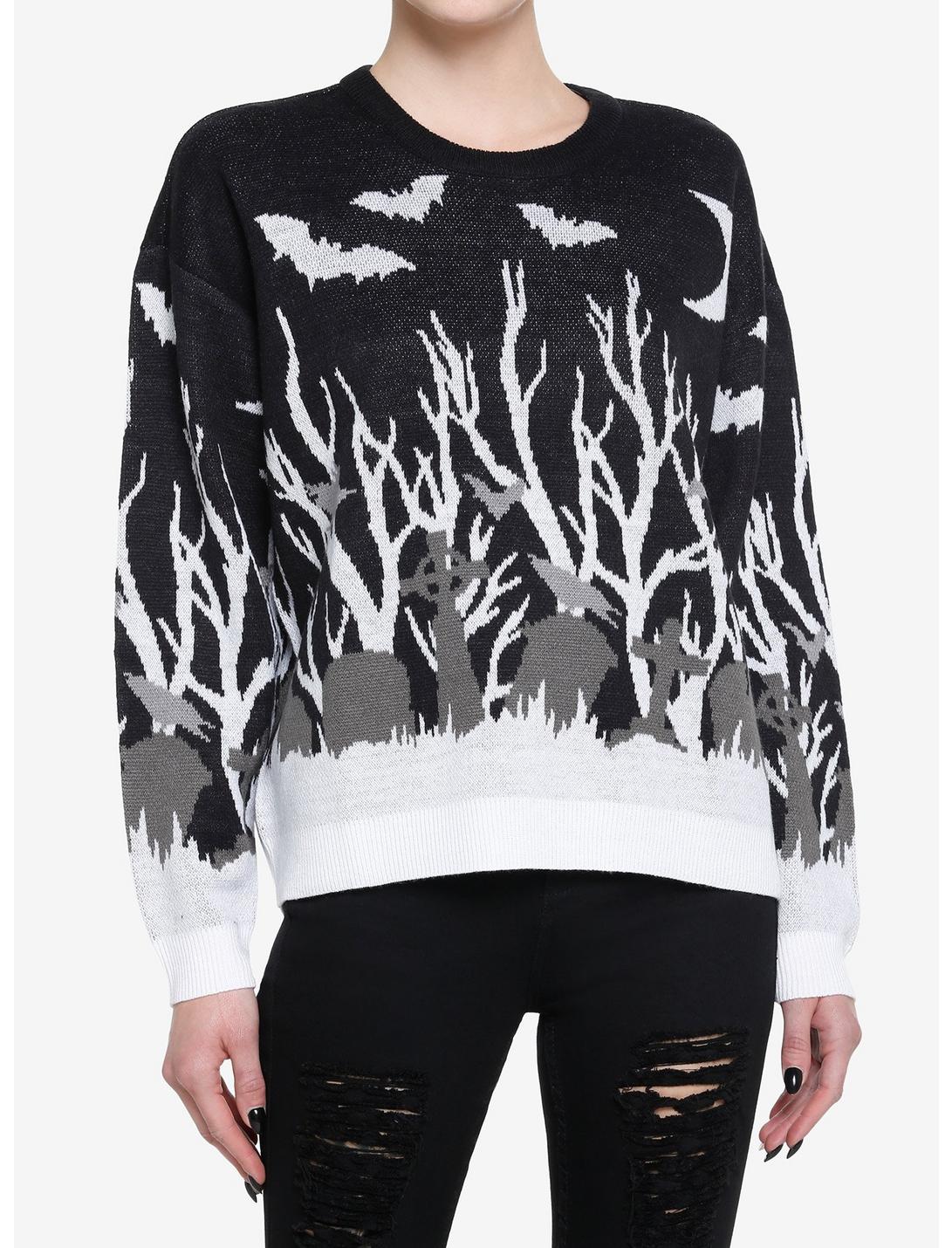 Thorn & Fable Cemetery Girls Sweater, BLACK, hi-res