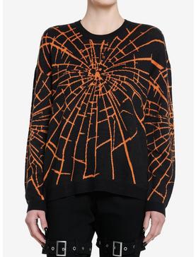 Social Collison Black & Orange Broken Glass Girls Sweater, , hi-res