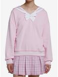 Sweet Society Pink Bunny Ear Sailor Collar Girls Sweatshirt, PINK, hi-res