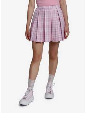 Sweet Society Pink & Lavender Plaid Pleated Skirt, , hi-res