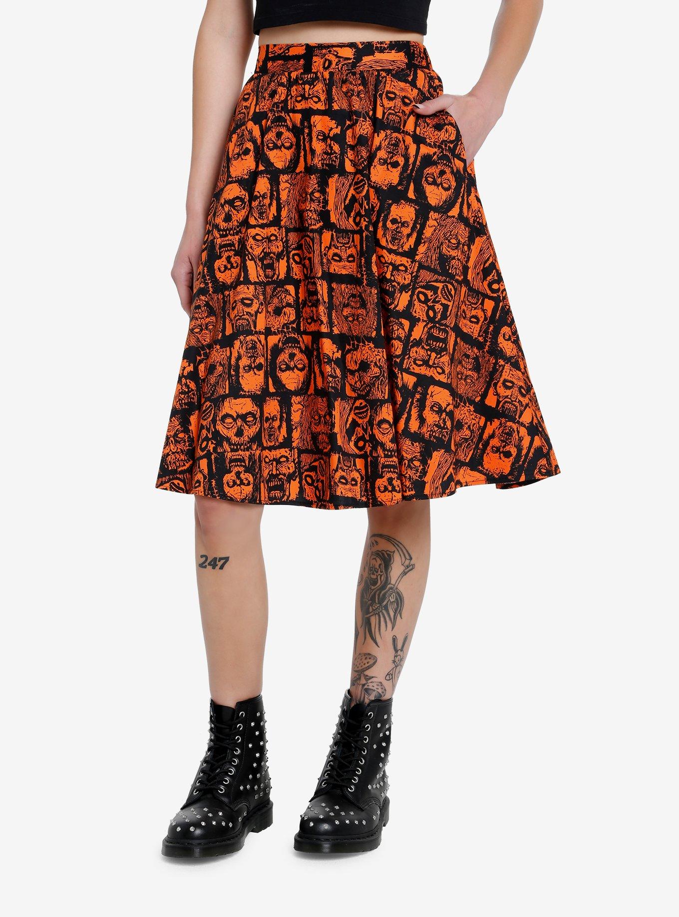 Social Collision Zombie Grid Retro Skirt, , hi-res