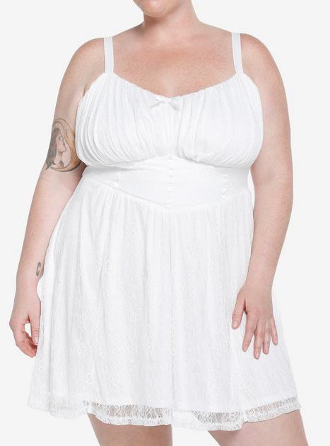 White Angel Wings Lace Cami Dress Plus Size | Hot Topic