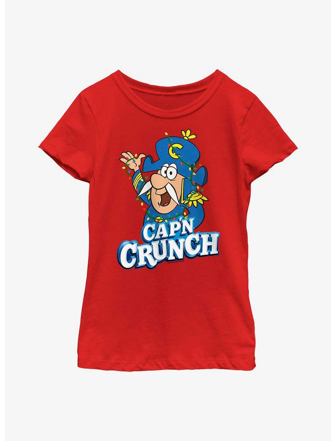 Cap'n Crunch Cap'n  Light Wrap Youth Girls T-Shirt, RED, hi-res