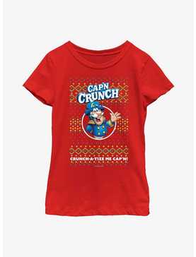 Cap'n Crunch Crunch-a-tize Cap'n Ugly Holiday Youth Girls T-Shirt, , hi-res
