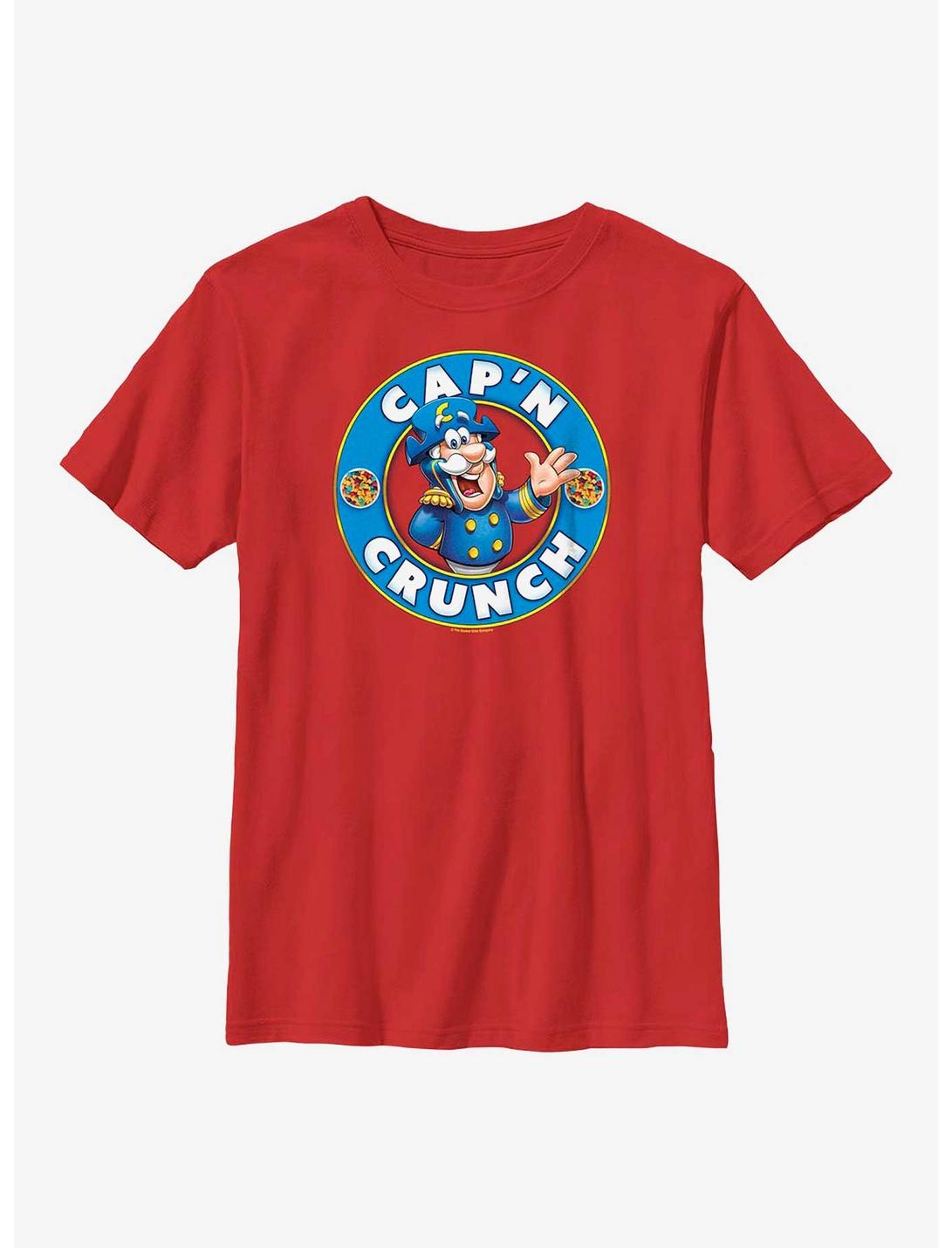 Cap'n Crunch Cap Logo Youth T-Shirt, RED, hi-res