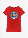 Cap'n Crunch Cap Logo Youth Girls T-Shirt, RED, hi-res