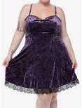 Cosmic Aura Purple Velvet Slip Dress Plus Size, BLACKBERRY CORDIAL, hi-res