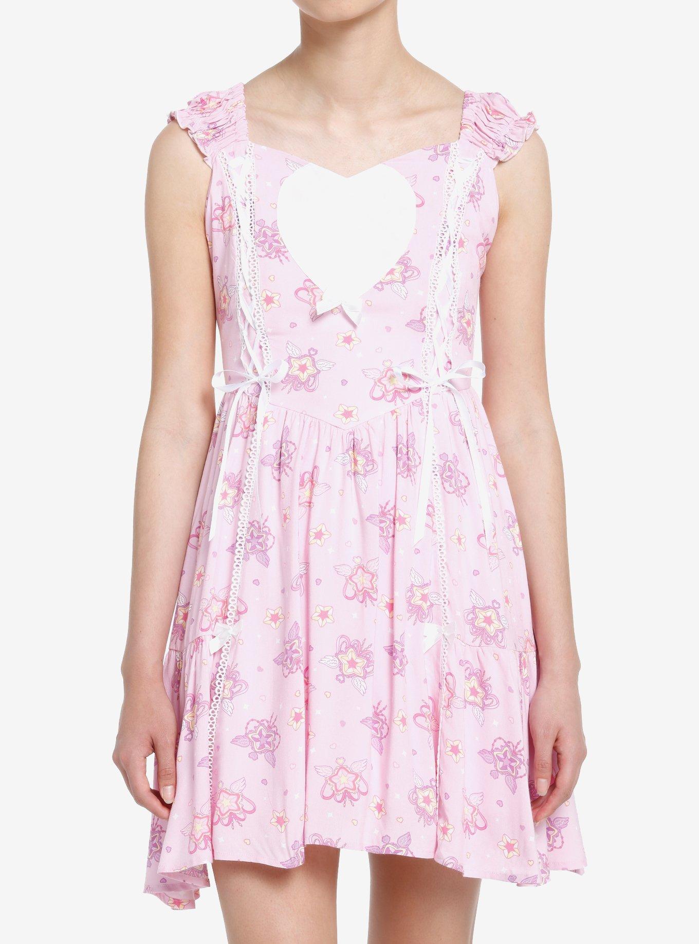 Sweet Society Kawaii Heart Lace-Up Dress, MULTI, hi-res