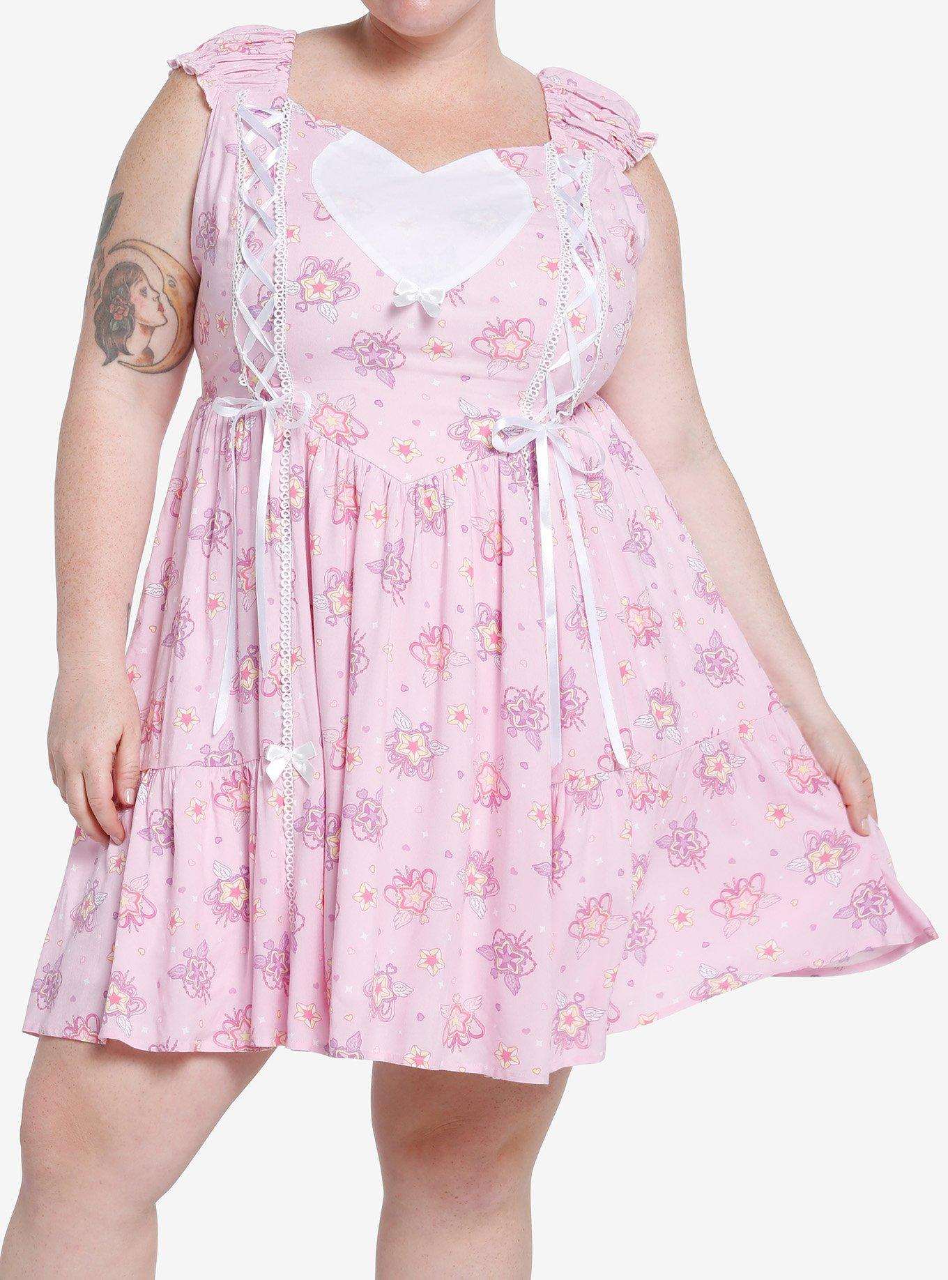 Sweet Society Kawaii Heart Lace-Up Dress Plus Size