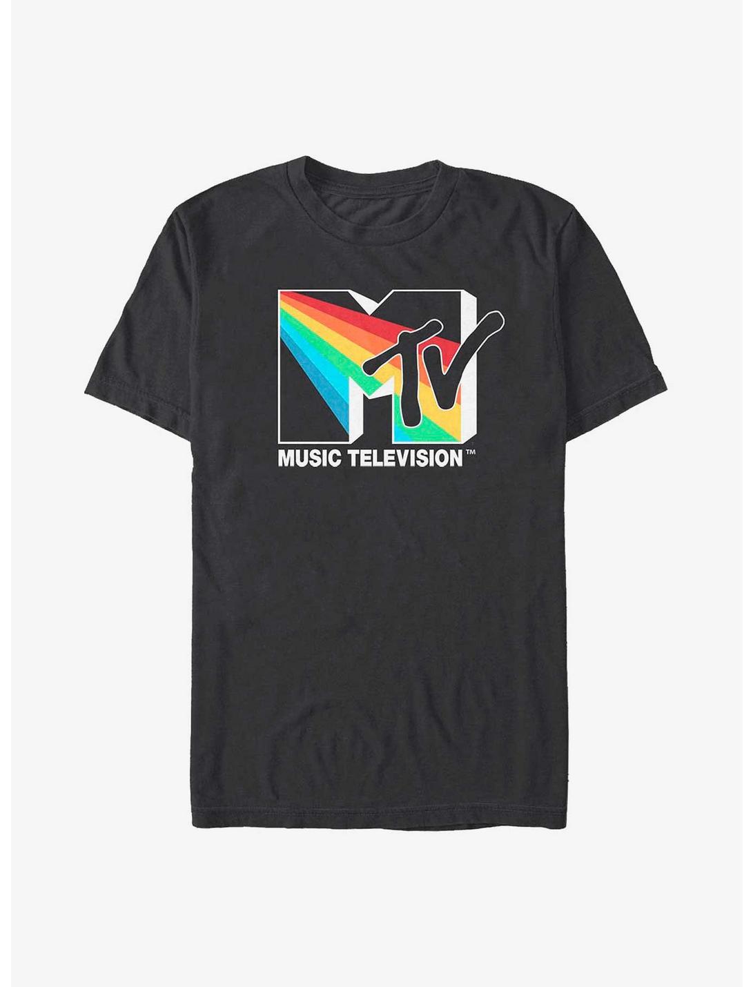 MTV Rainbow Beam Logo T-Shirt, BLACK, hi-res