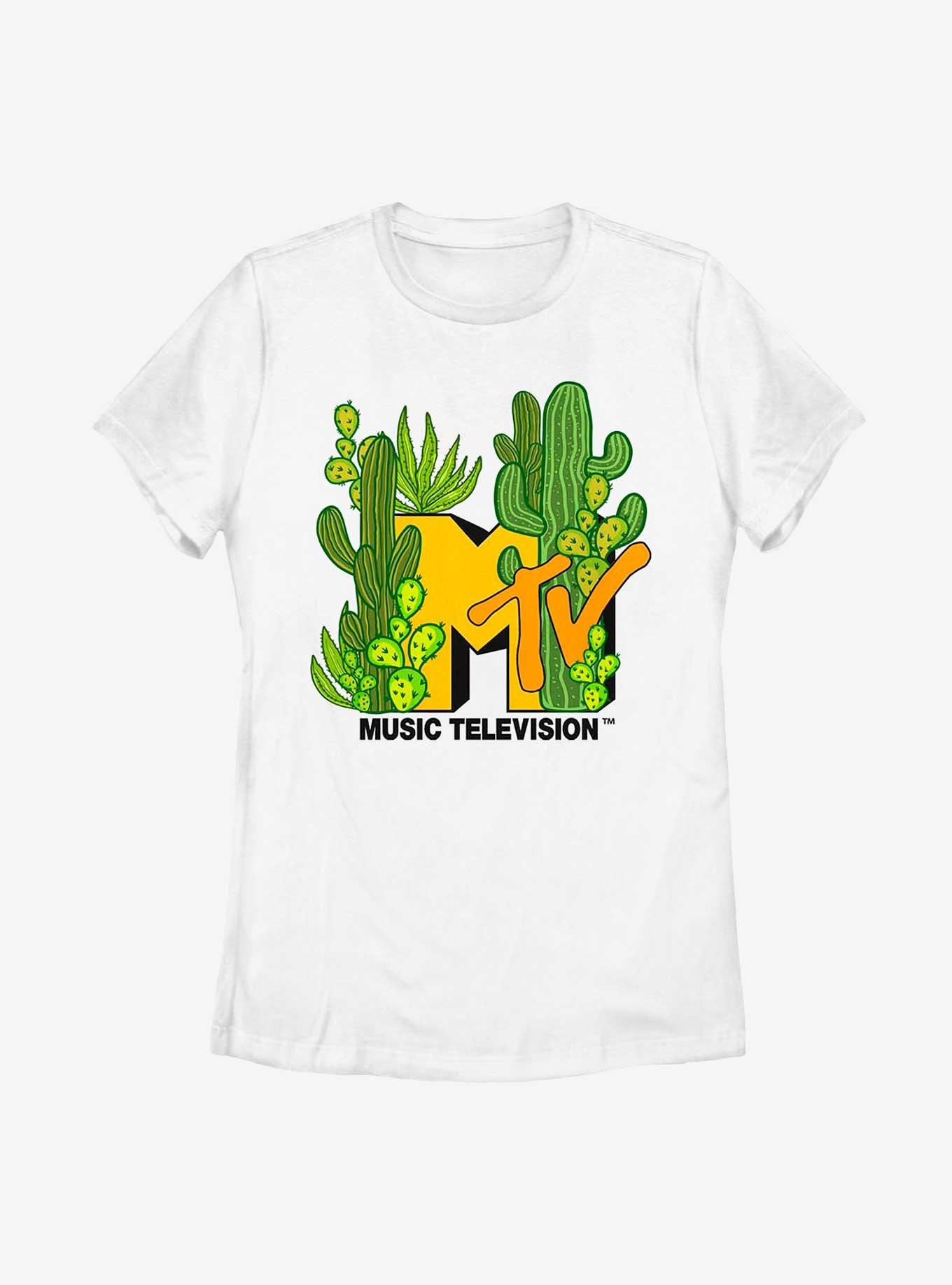 MTV Cacti Galore Logo Womens T-Shirt, WHITE, hi-res