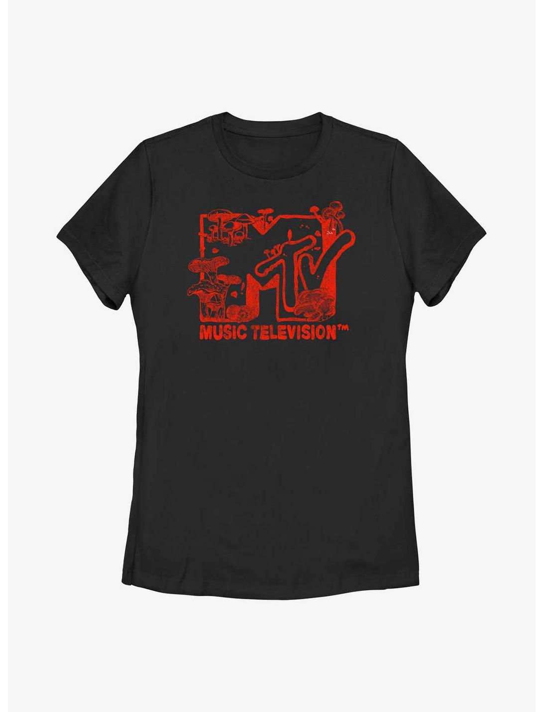 MTV Fungi Logo Womens T-Shirt, BLACK, hi-res
