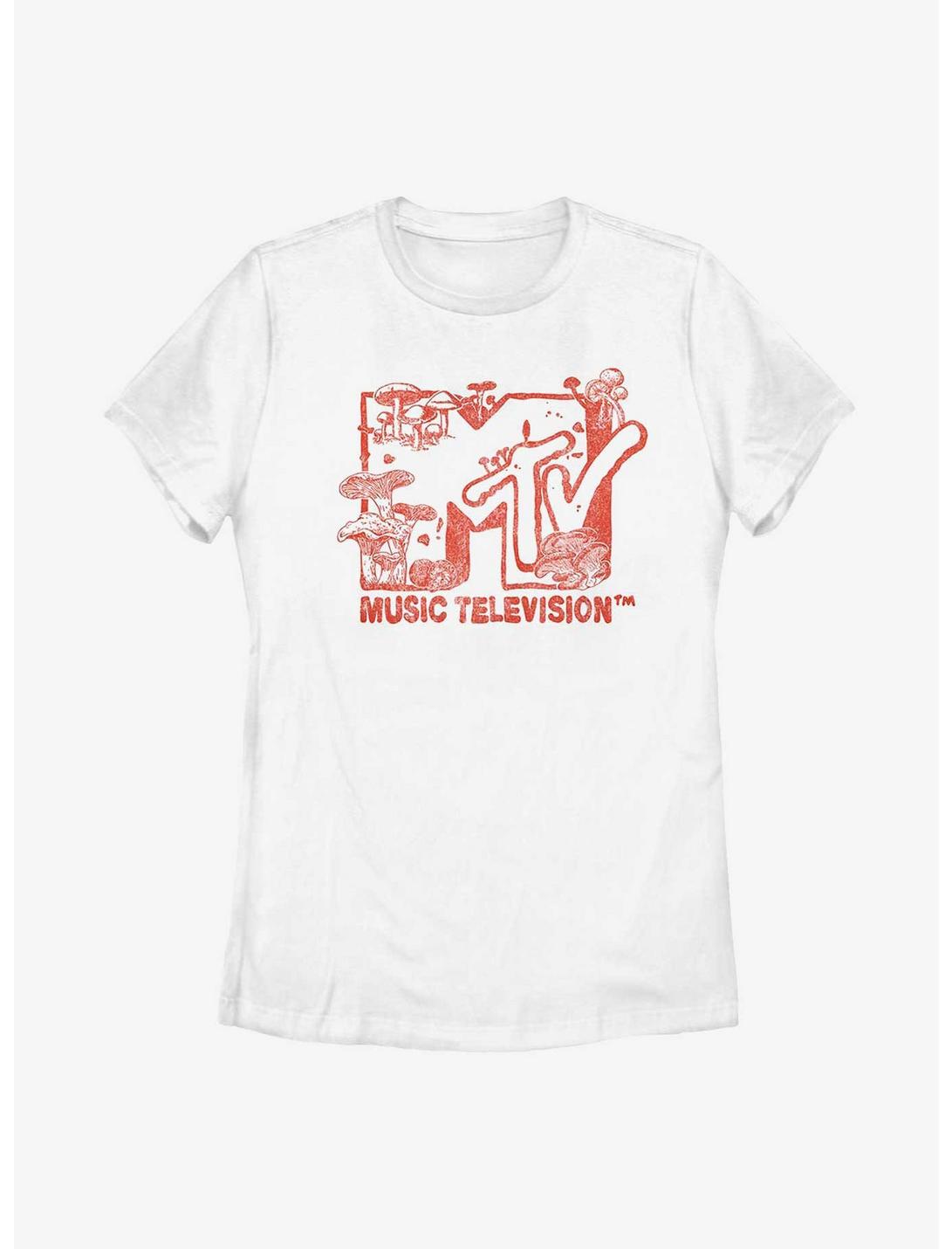 MTV Fungi Logo Womens T-Shirt, WHITE, hi-res
