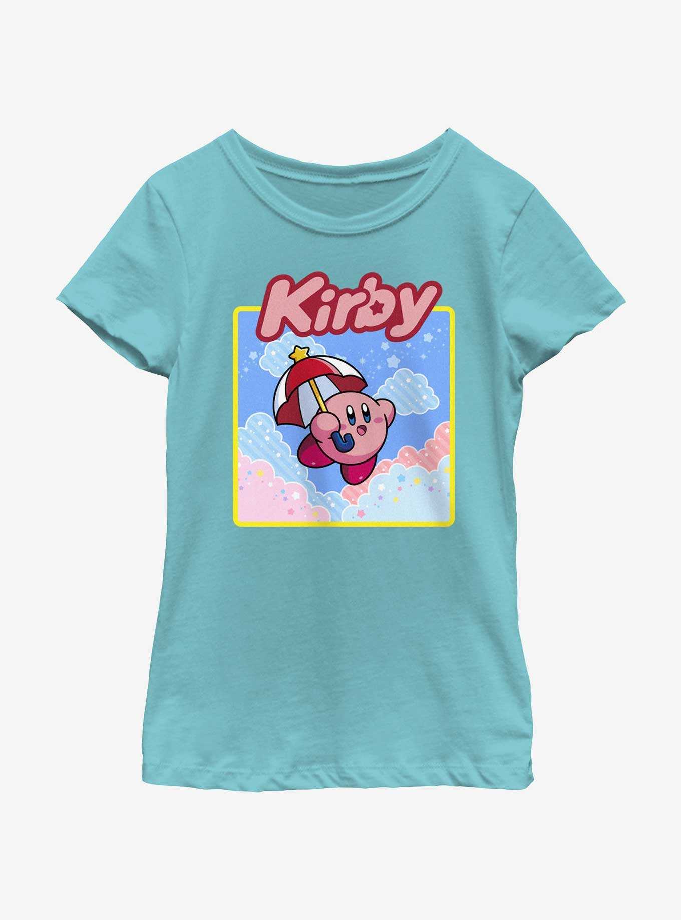 Kirby Umbrella Starry Flight Youth Girls T-Shirt, , hi-res