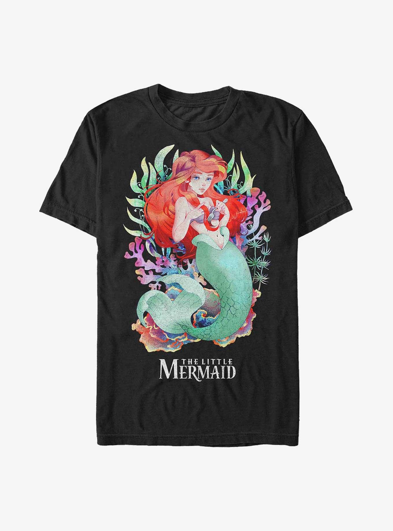 Disney The Little Mermaid Ariel Watercolor Art Poster T-Shirt, , hi-res