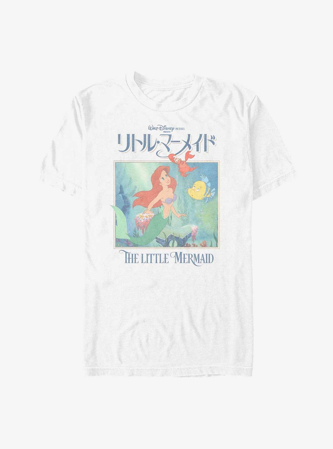 Disney The Little Mermaid in Japanese Poster T-Shirt, WHITE, hi-res