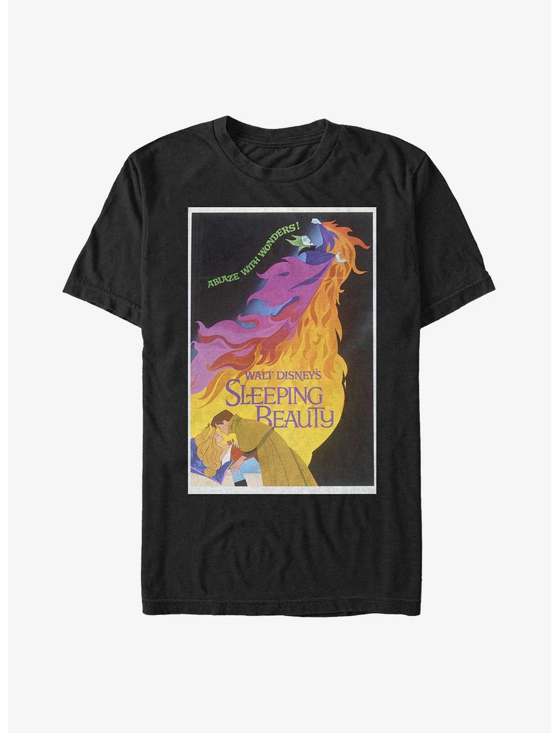 Disney Sleeping Beauty Maleficent Ablaze Poster T-Shirt, BLACK, hi-res