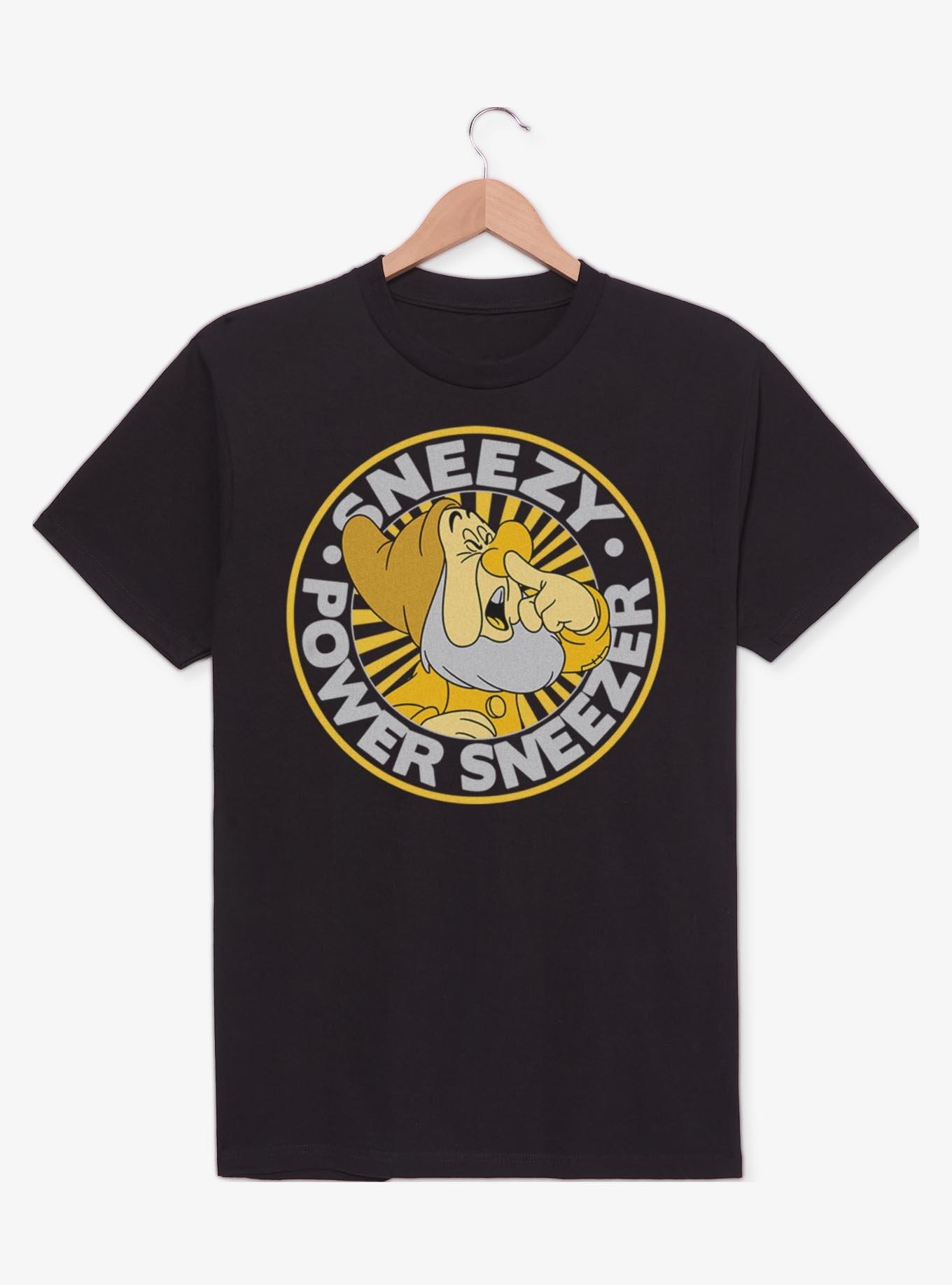 Disney Snow White and the Seven Dwarfs Sneezy Power Sneezer Badge T-Shirt