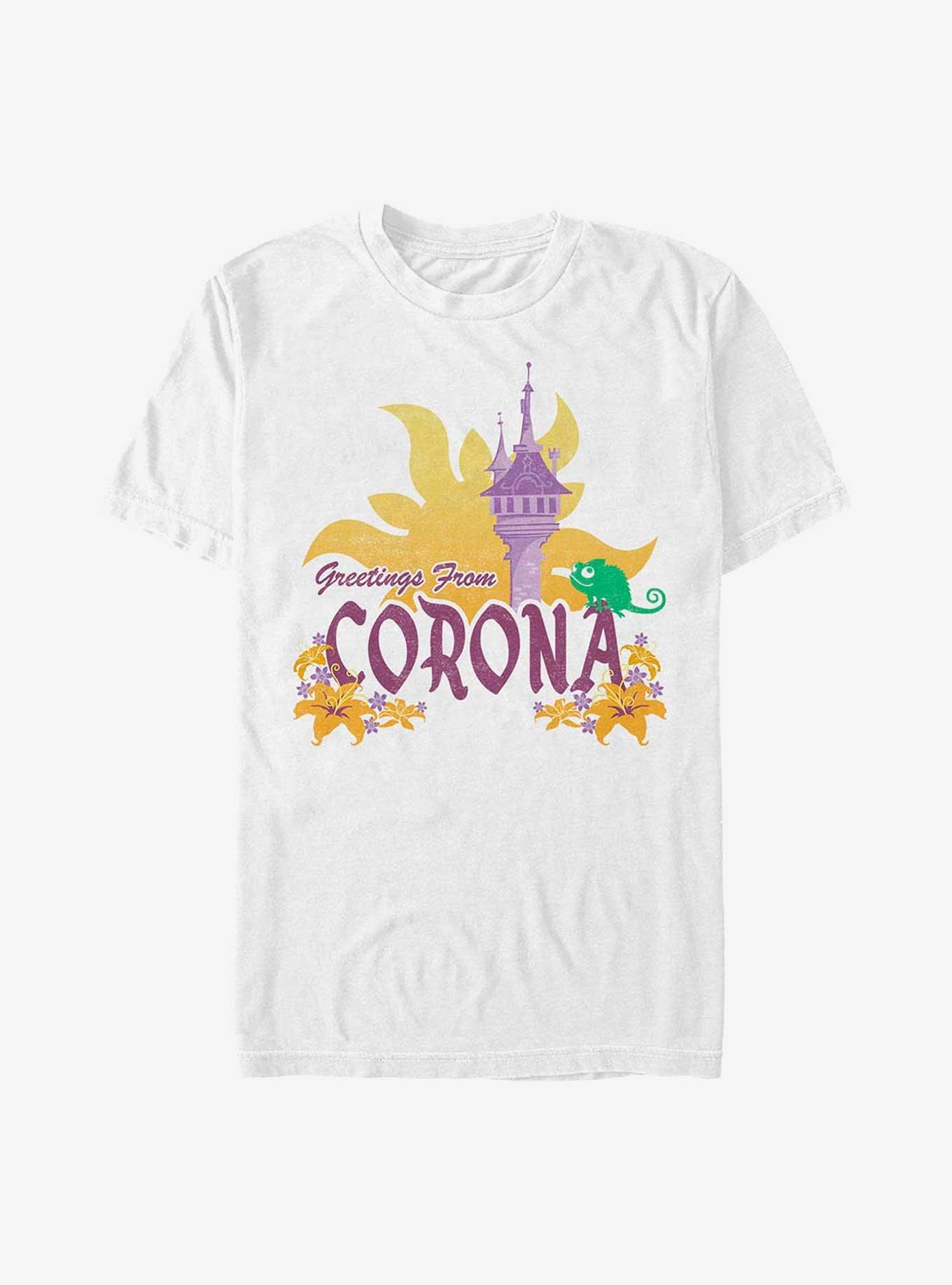 Disney Tangled Greetings From Corona T-Shirt, WHITE, hi-res