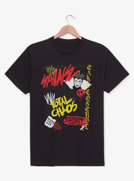 Disney Villains Evil Queen Typography Art Poster T-Shirt - BLACK | BoxLunch