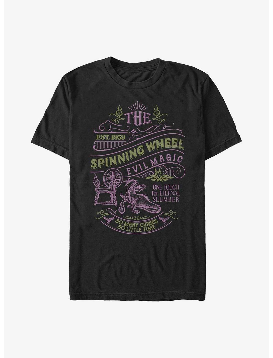 Disney Villains Spinning Wheel Poster T-Shirt, BLACK, hi-res