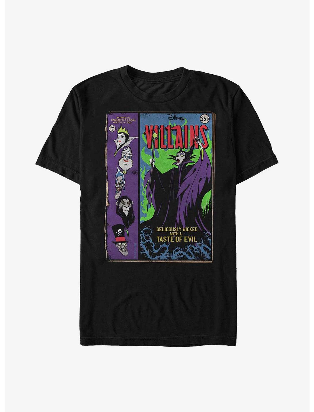 Disney Villains Taste of Evil Comic Cover T-Shirt, BLACK, hi-res