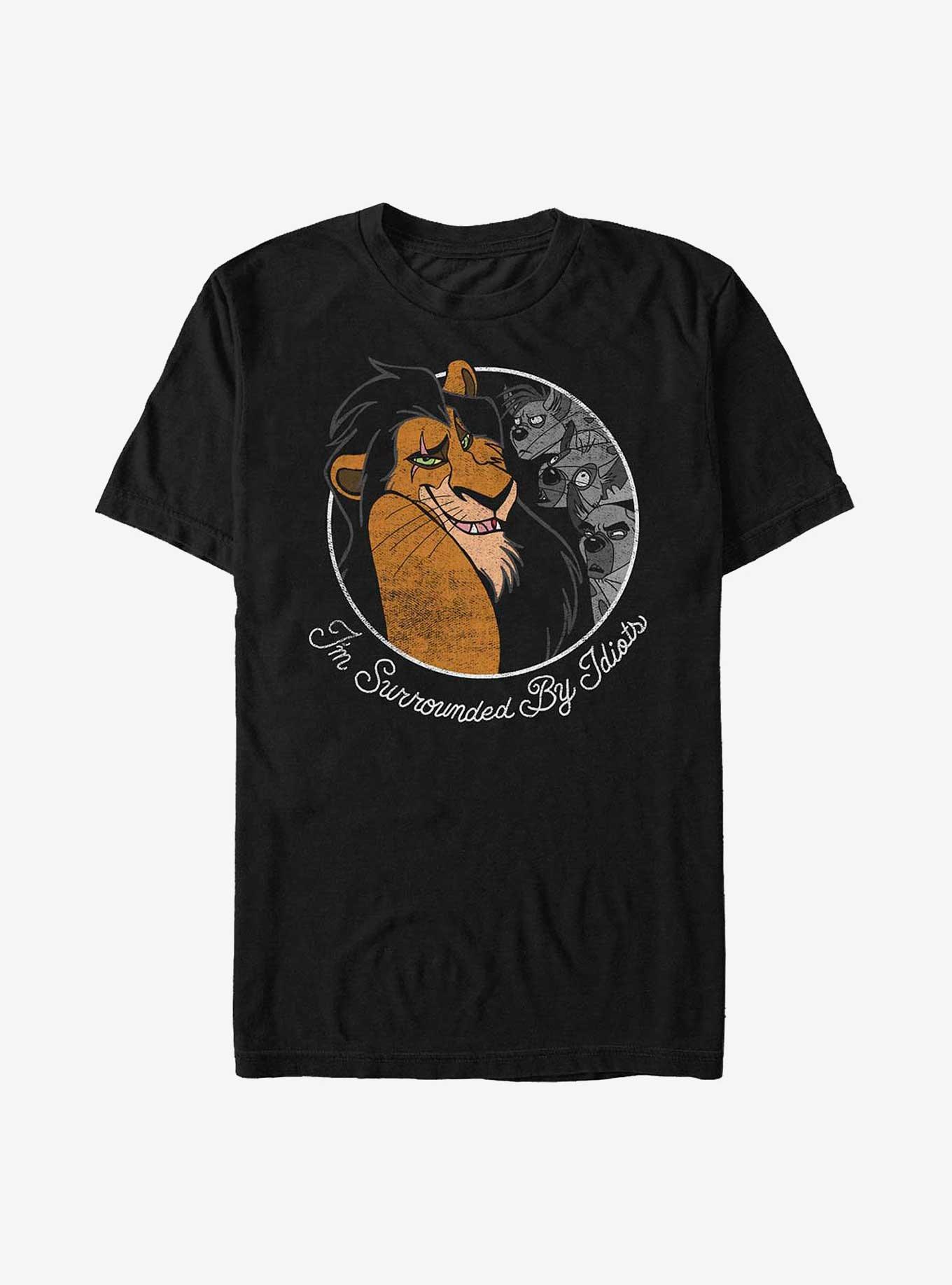 Disney The Lion King Scar Surrounded By Idiots T-Shirt, BLACK, hi-res