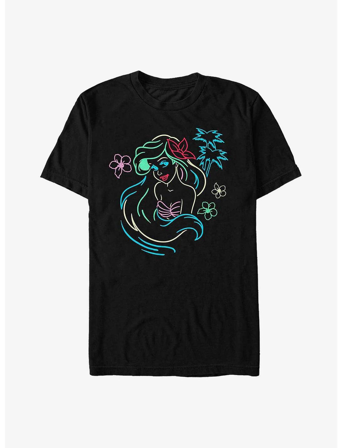 Disney The Little Mermaid Ariel Neon Lights T-Shirt, BLACK, hi-res