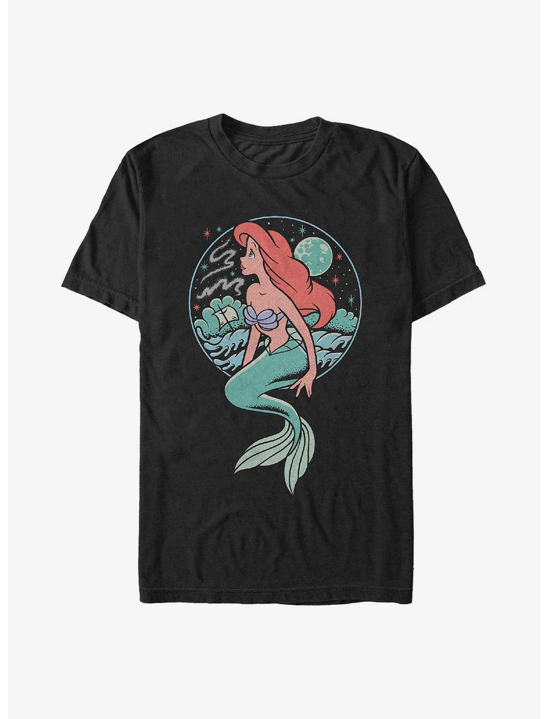 Disney The Little Mermaid Moonrise Shipwreck T-Shirt, BLACK, hi-res
