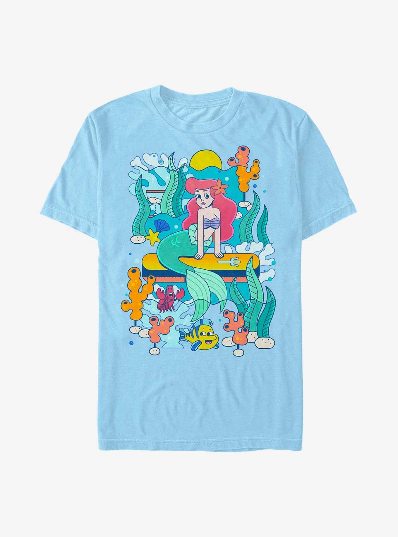 Disney The Little Mermaid Ariel Ride The Waves T-Shirt, LT BLUE, hi-res