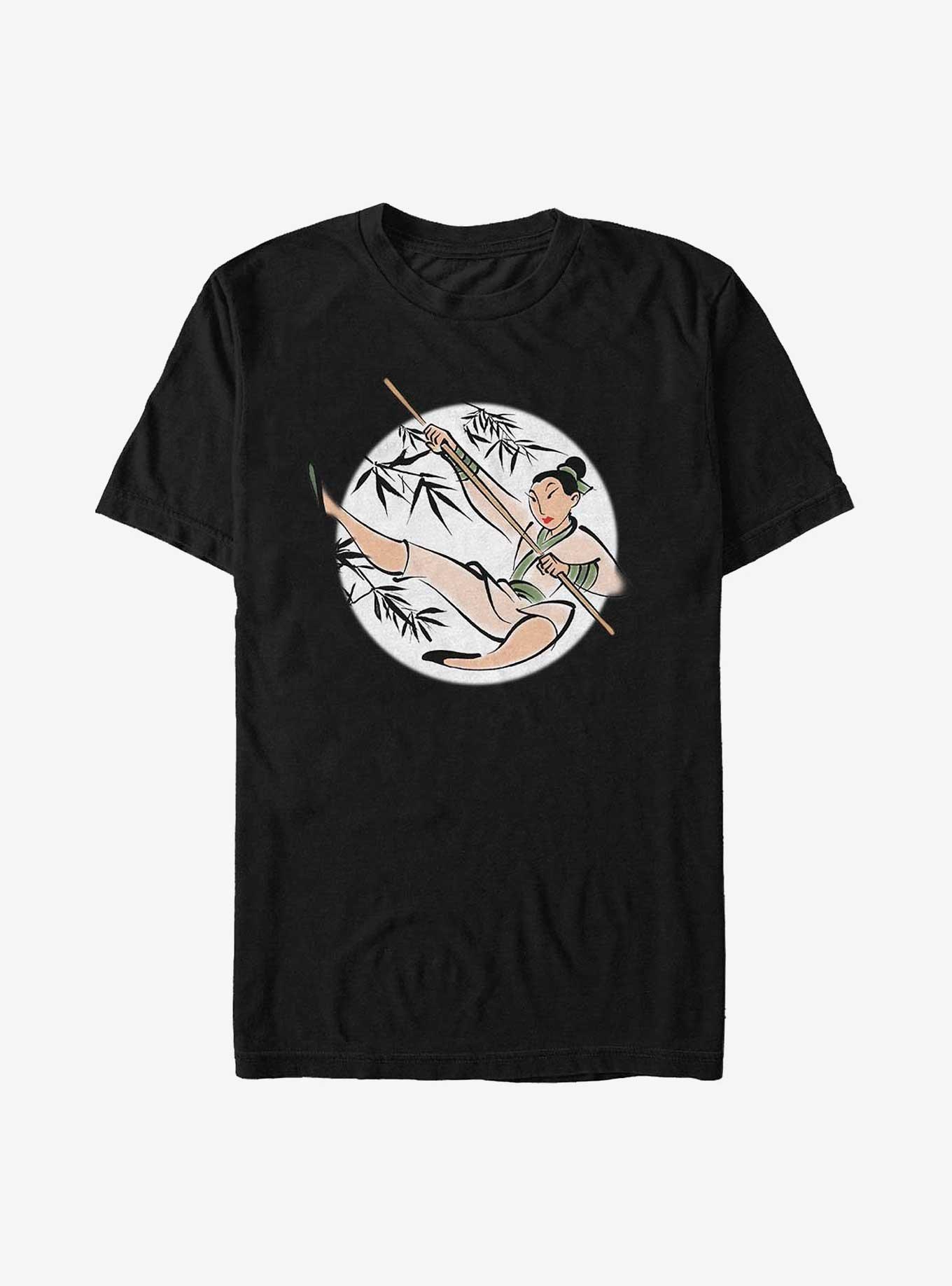 Disney Mulan Warrior Training Brush Painting T-Shirt, BLACK, hi-res