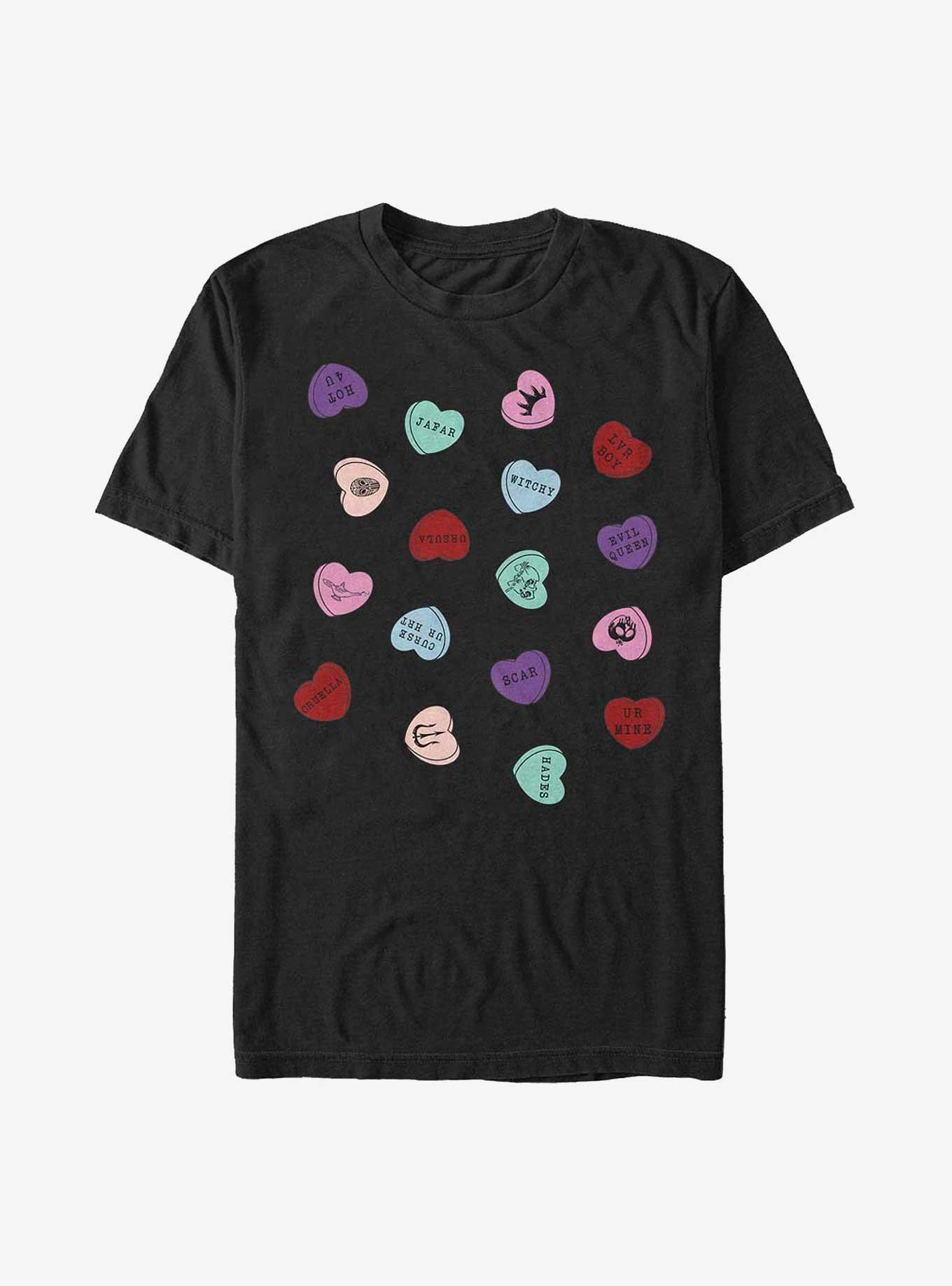 Disney Villains Evil Candy Hearts T-Shirt, BLACK, hi-res
