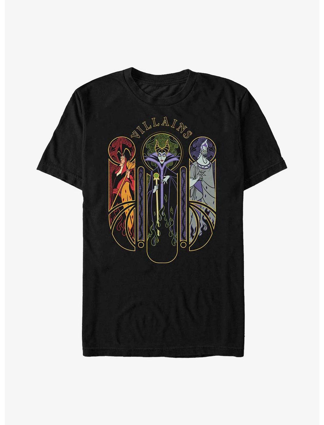 Disney Villains Jafar, Maleficent, and Hades Nouveau Triptych T-Shirt, BLACK, hi-res