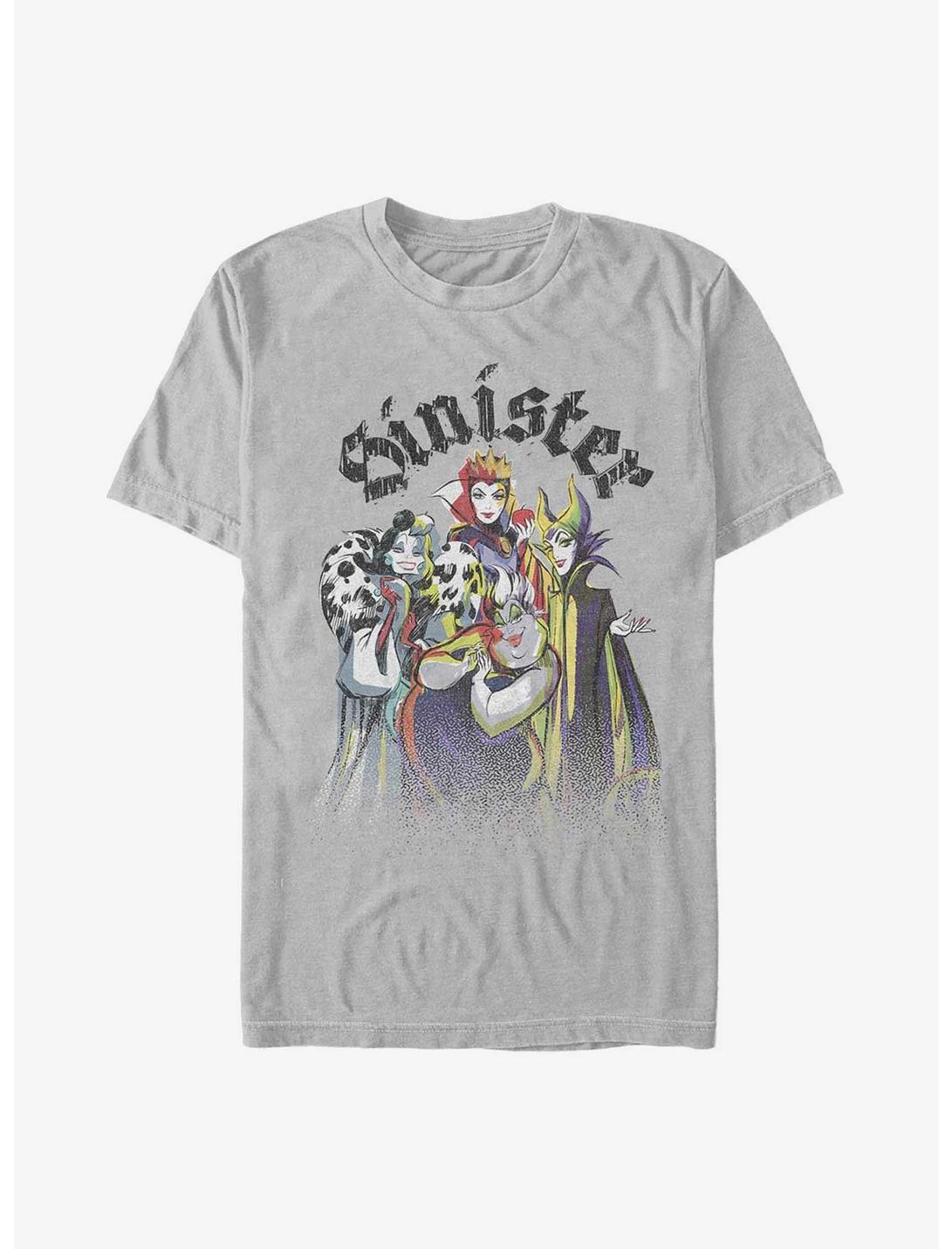 Disney Villains Sinister Sisters Cruella, Evil Queen, Ursula, and Maleficent T-Shirt, SILVER, hi-res