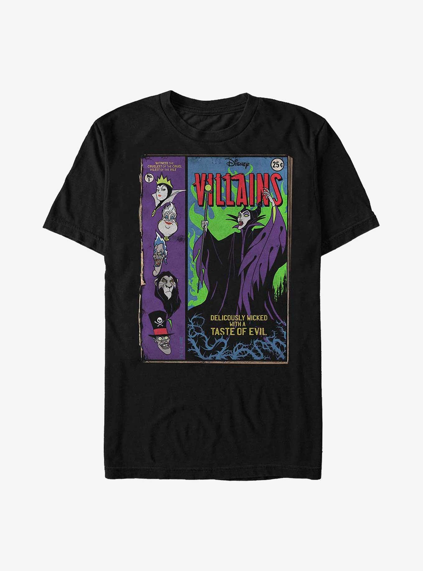 Disney Villains Taste of Evil Comic Cover T-Shirt, BLACK, hi-res