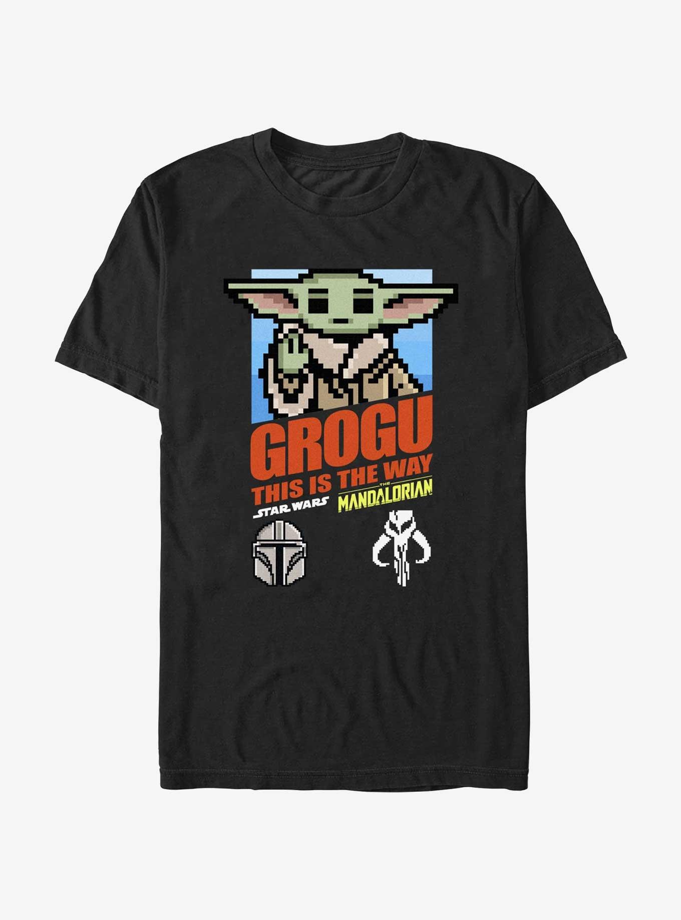 Star Wars The Mandalorian 8-Bit Grogu Game T-Shirt, BLACK, hi-res