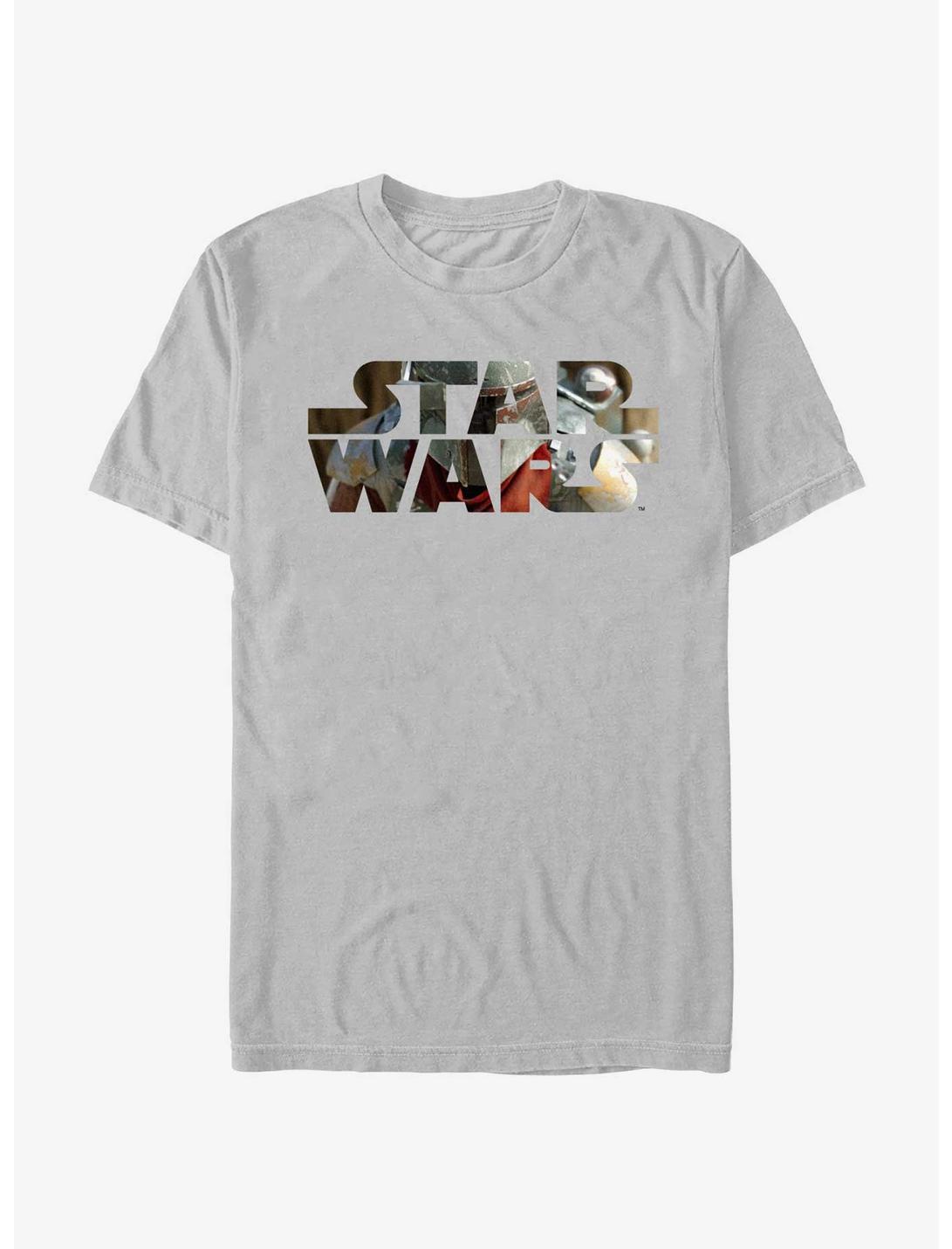 Star Wars The Mandalorian Boba Fett Logo T-Shirt, SILVER, hi-res