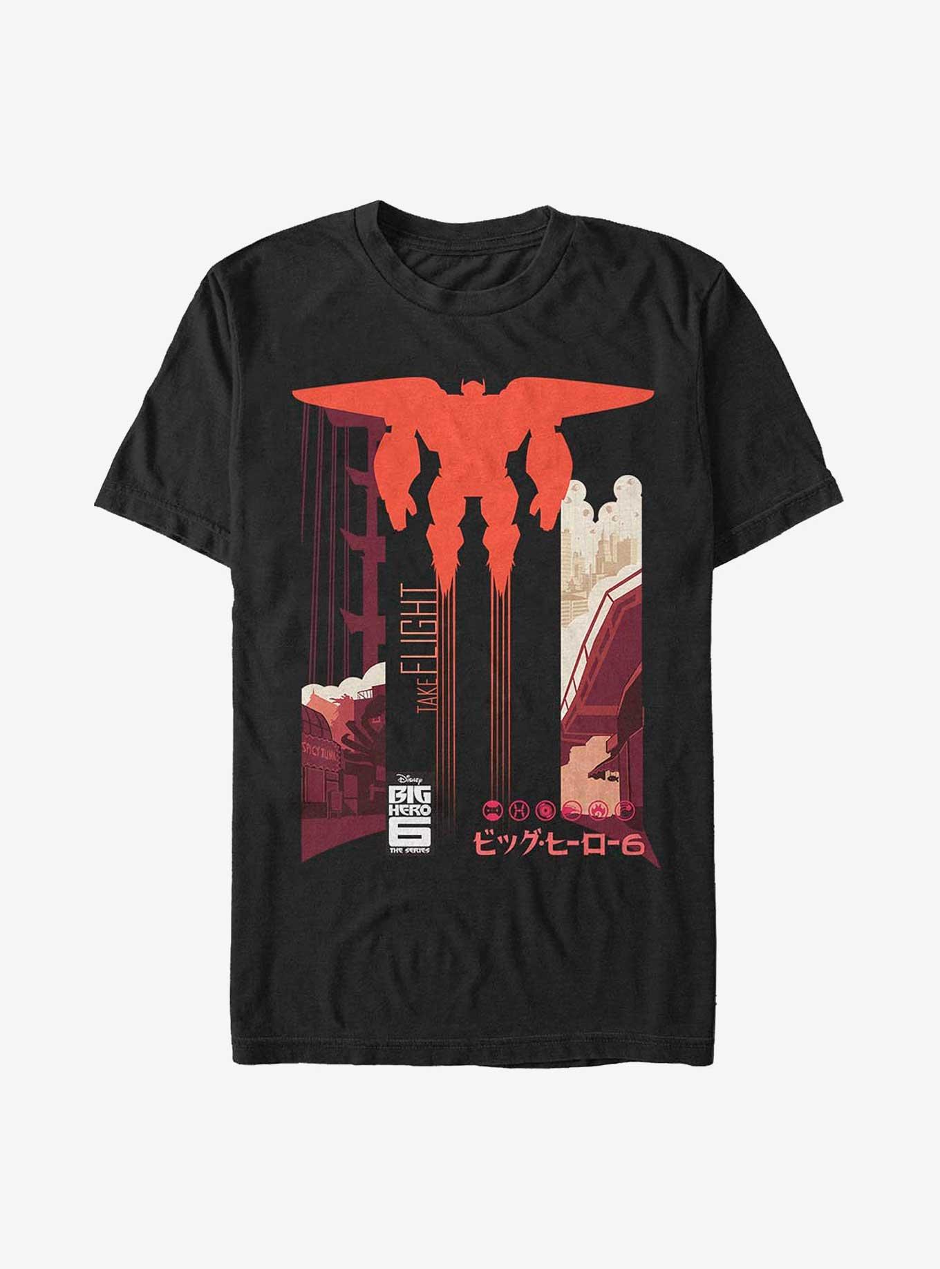 Disney Big Hero 6 Take Flight Baymax Poster T-Shirt, BLACK, hi-res