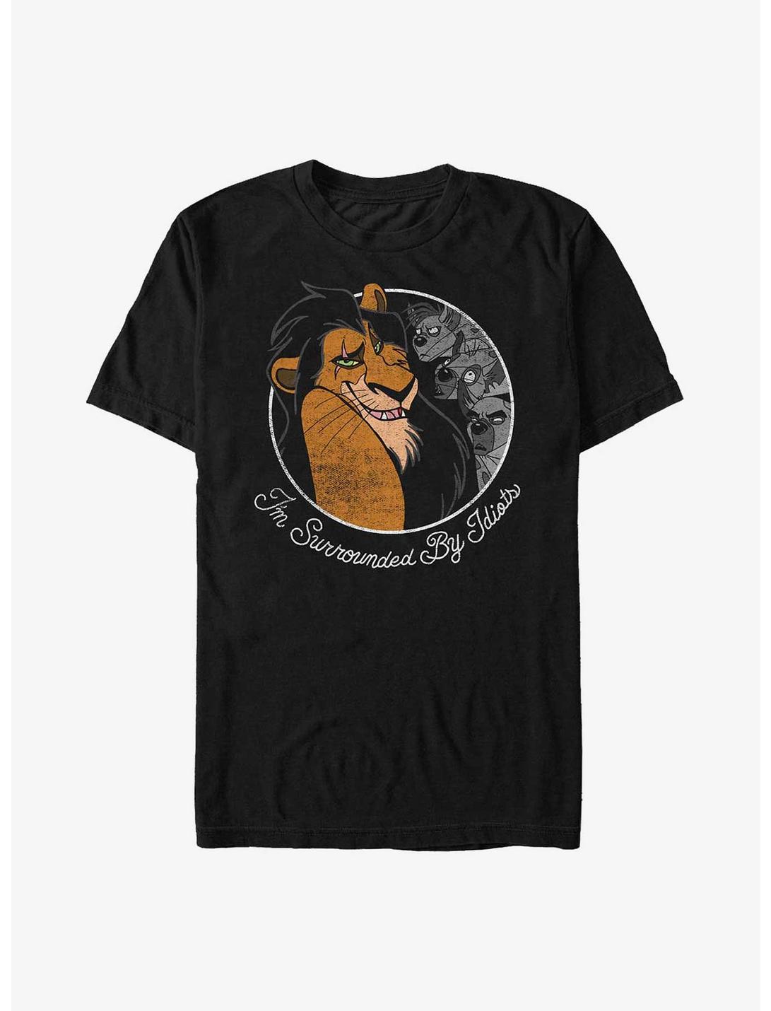 Disney The Lion King Scar Surrounded By Idiots T-Shirt, BLACK, hi-res