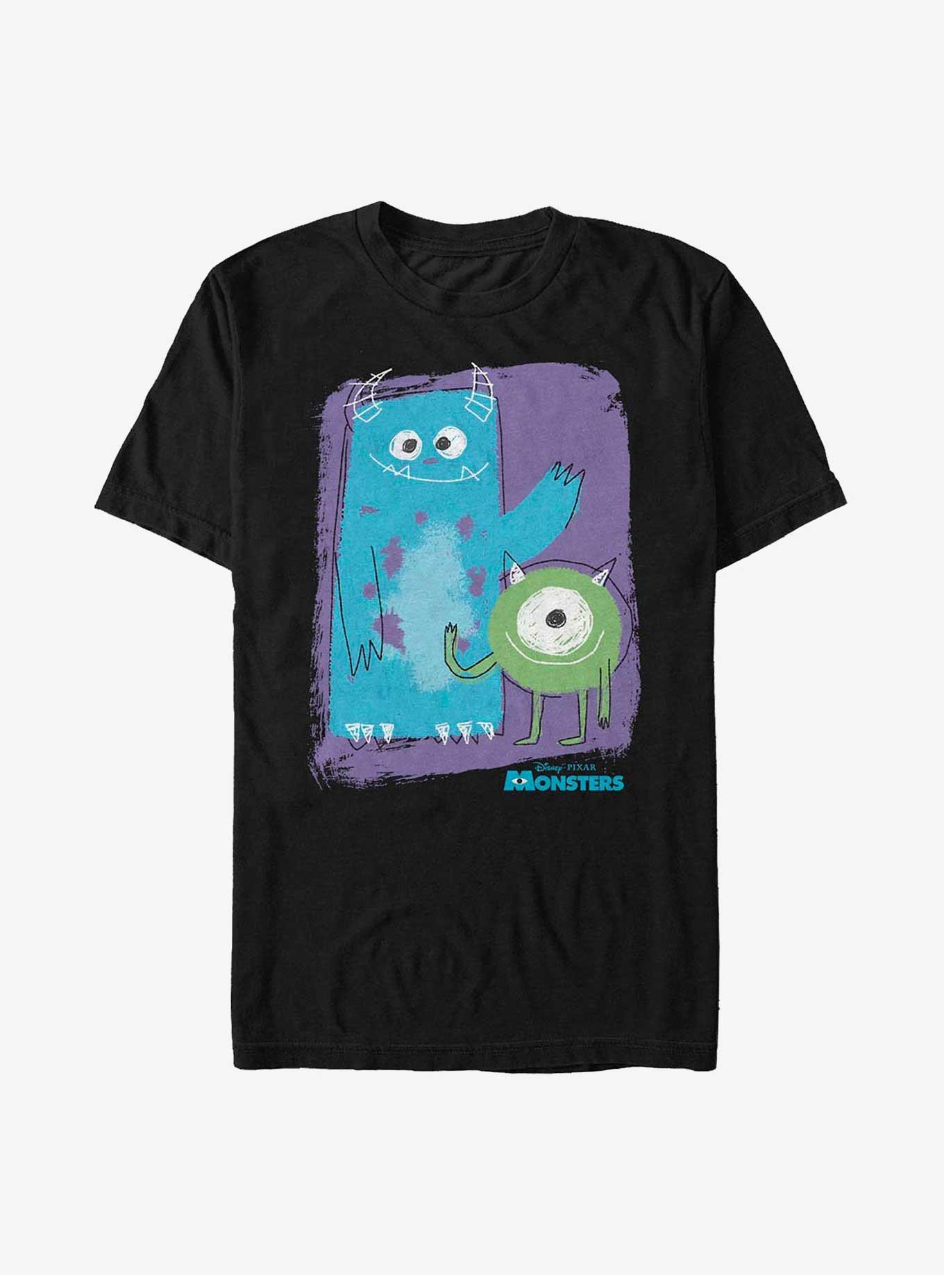 Disney Pixar Monsters Inc. Sulley and Mike Chalk Drawing T-Shirt