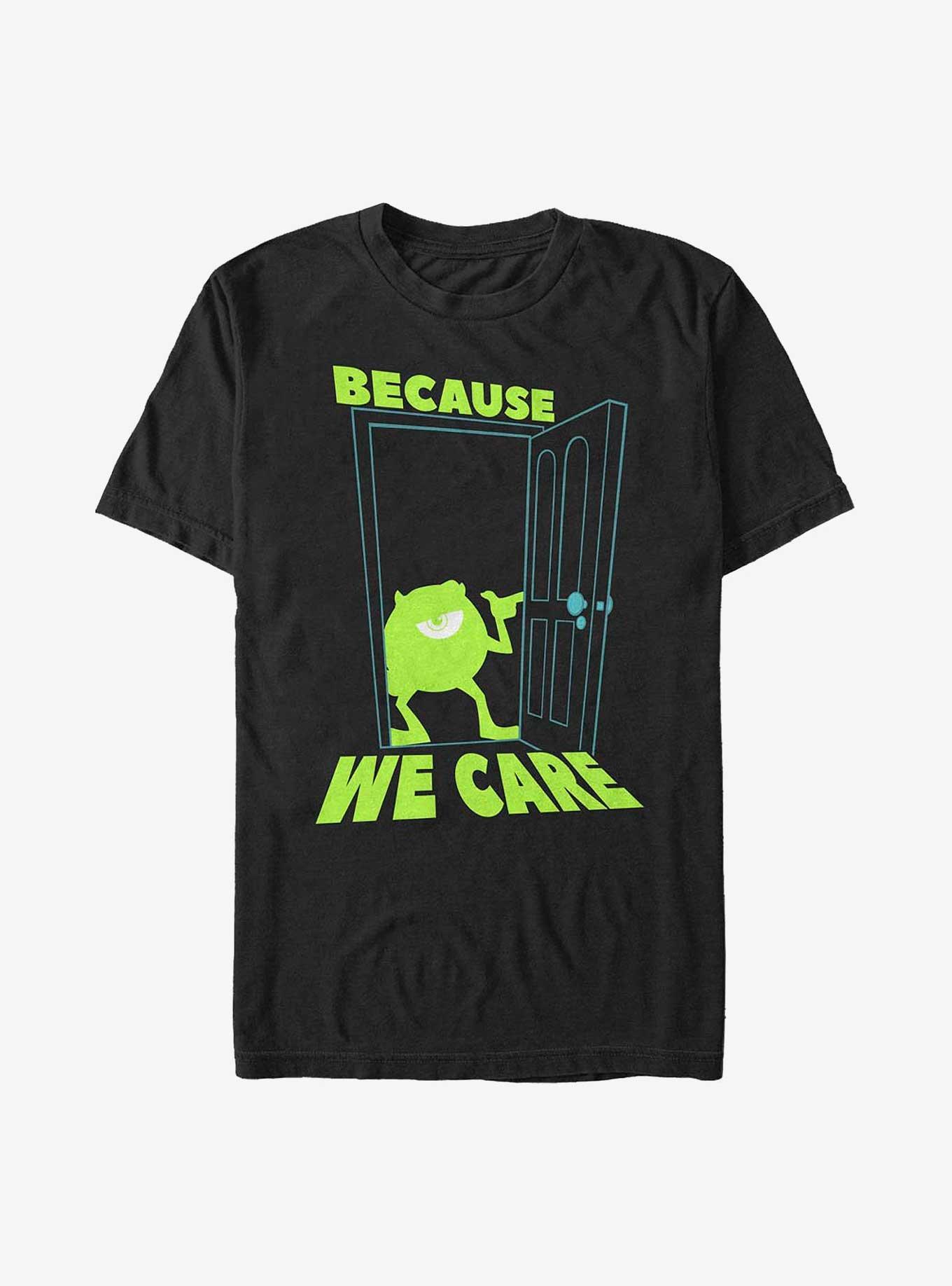 Disney Pixar Monsters Inc. Mike Because We Care T-Shirt, BLACK, hi-res