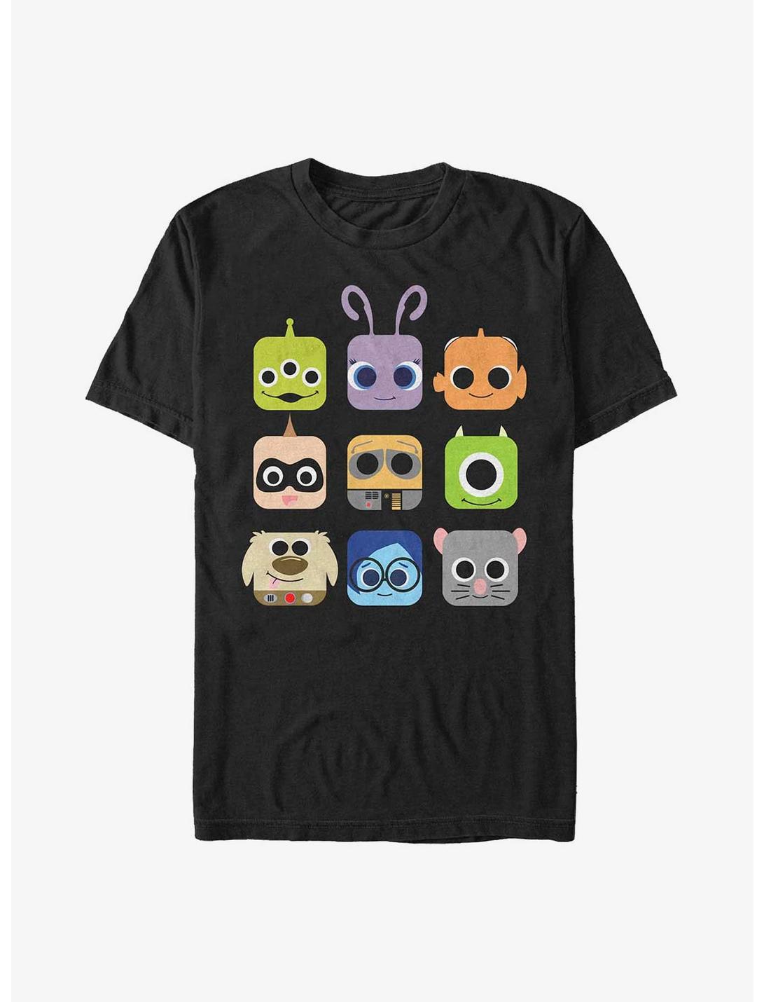 Pixar Block Face Icons T-Shirt, BLACK, hi-res